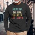 Hombre Regalo Para El Día Del Padre Natación Papá Hombre Mito Leyenda Camiseta de manga larga Regalos para ancianos