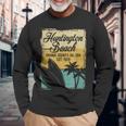 Huntington Beachurf City California アンティーク調サーフィン 長袖Tシャツ 高齢者への贈り物