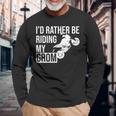 I'd Rather Be Riding My Grom 長袖Tシャツ 高齢者への贈り物