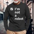 I'm Not A Robot Ai 人工知能ゲーマー 長袖Tシャツ 高齢者への贈り物