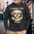 Ihih Tzu Not おもしろシーズー犬 長袖Tシャツ 高齢者への贈り物