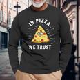 In Pizza We Trust Alleeing Eye Illuminati Faith 長袖Tシャツ 高齢者への贈り物