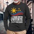 Itand With Duterte フィリピン フィリピン 強い 帰省 長袖Tシャツ 高齢者への贈り物