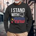 Itand With Prrd Du30 サポーター フィリピン国旗拳ポンプ 長袖Tシャツ 高齢者への贈り物