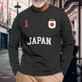 Japan チームサッカー 日本 Number 1Occer 長袖Tシャツ 高齢者への贈り物