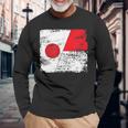 Japanese Flag Indonesiaインドネシアの遺産 インドネシアのルーツ 日本の国旗 インドネシアの国旗 長袖Tシャツ 高齢者への贈り物