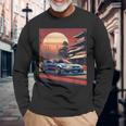 Jdm レトロ 日本自動車 レースカー 東京 スカイライン サンセット 長袖Tシャツ 高齢者への贈り物