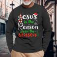 Jesus Is The Reason For Theeason クリスマス 神の信仰 長袖Tシャツ 高齢者への贈り物