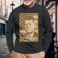 Jfk ジョン・F・ケネディ・トーンポスター 長袖Tシャツ 高齢者への贈り物
