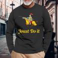 Jousting Joust Do It 中世の騎士tシャツ 長袖Tシャツ 高齢者への贈り物