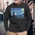 La Noche Estrellada Deincentan Gogh 1889 Pintura Famosa Camiseta de manga larga Regalos para ancianos
