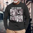 Let It Meow 面白い猫子猫の歌うギフト 長袖Tシャツ 高齢者への贈り物