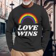 Lgbt フラッグ プライド ポケット レインボー Love Wins パーティー レインボー 長袖Tシャツ 高齢者への贈り物