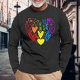 Lgbtq レインボーフラッグハート Lgbtqia バレンタインデー プライドムーン 長袖Tシャツ 高齢者への贈り物