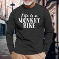 Life Is A Monkey Bike ゴリラバイク 漫画デザイン 長袖Tシャツ 高齢者への贈り物