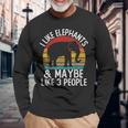 I Like Elephants And Maybe Like 3 People シャツ 象 長袖Tシャツ 高齢者への贈り物