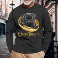 Lord Of The Treats 御馳走の主-クリスマスのための面白い黒いパグ犬 長袖Tシャツ 高齢者への贈り物