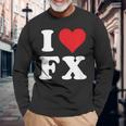 I Love Fx イニシャル I Heart FX 名前 F X 長袖Tシャツ 高齢者への贈り物