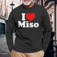 I Love Heart Miso 発酵大豆ペースト ミソスープ 長袖Tシャツ 高齢者への贈り物