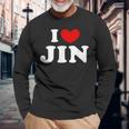 I Love Jin 私は愛する Jin 長袖Tシャツ 高齢者への贈り物