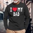 I Love My Dad シャツ I Heart Dad Love Dad 長袖Tシャツ 高齢者への贈り物
