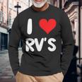 I Love Rv のレクリエーションビークル キャンプ キャンピングカー 旅行 旅行 長袖Tシャツ 高齢者への贈り物