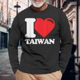 I Love Taiwan 台北国旗 ハートトラベル 台湾製品 長袖Tシャツ 高齢者への贈り物