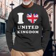 I Love United Kingdom ハートフラッグ イギリス Uk グレートブリテン 長袖Tシャツ 高齢者への贈り物