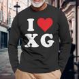 I Love Xg Initials I Heart XG First Last Name X G 長袖Tシャツ 高齢者への贈り物