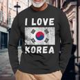 I Love 韓国 韓国 家族 旅行 お土産 長袖Tシャツ 高齢者への贈り物