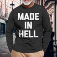 Made In Hell 面白いことわざ皮肉なノベルティ クール 長袖Tシャツ 高齢者への贈り物
