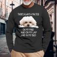 Maltese Dog Is On My Mind 面白い子犬オーナーデザイン 長袖Tシャツ 高齢者への贈り物