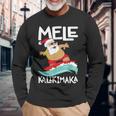 Mele Kalikimaka ハワイアン クリスマス ハワイ サーフィン サンタ 長袖Tシャツ 高齢者への贈り物