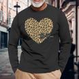 Be Mine ヒョウ柄 ハート 長袖Tシャツ 高齢者への贈り物