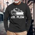 Mr Plow 面白い 皮肉なノベルティプラウトラック 長袖Tシャツ 高齢者への贈り物