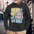 My Body Choice Power Andoice フェミニストポジティブ 長袖Tシャツ 高齢者への贈り物
