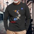 Nasa太陽系惑星ワーム記章ロゴ 長袖Tシャツ 高齢者への贈り物