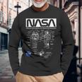 Nasa宇宙飛行士服の概略図 長袖Tシャツ 高齢者への贈り物