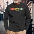 Natación Nadar Deporte Retro -Intage Brazada Nadador Camiseta de manga larga Regalos para ancianos