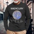 Nerdy Mercury 天文学 科学惑星 太陽系 ホワイト 長袖Tシャツ 高齢者への贈り物