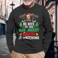 Be Nice To The Disc Jockeyanta Dj Disc Jockey Christmas 長袖Tシャツ 高齢者への贈り物