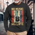 No Music No Life 音符ミュージシャン 長袖Tシャツ 高齢者への贈り物