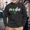 NodeJs ポケットtシャツ Javascript開発者向け 長袖Tシャツ 高齢者への贈り物