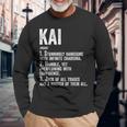 Nombre Camisa Kai Definition Nombre Personalizado Divertido Camiseta de manga larga Regalos para ancianos