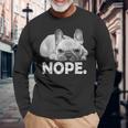 Nope Lazy French Bulldog No Dog フレンチブルドッグ 長袖Tシャツ 高齢者への贈り物
