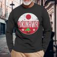 Okinawa Japanintage Flag Bonsai Tree Karateouvenir 長袖Tシャツ 高齢者への贈り物