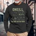 Oneill 姓 姓 迷彩 アメリカ国旗 長袖Tシャツ 高齢者への贈り物