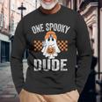 Onepooky Dude Ghost Dude ハロウィン 長袖Tシャツ 高齢者への贈り物