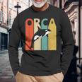 Orca シャチ 動物 長袖Tシャツ 高齢者への贈り物