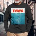 Paws Cat ファニーtシャツ、子猫映画ポスターパロディ 長袖Tシャツ 高齢者への贈り物